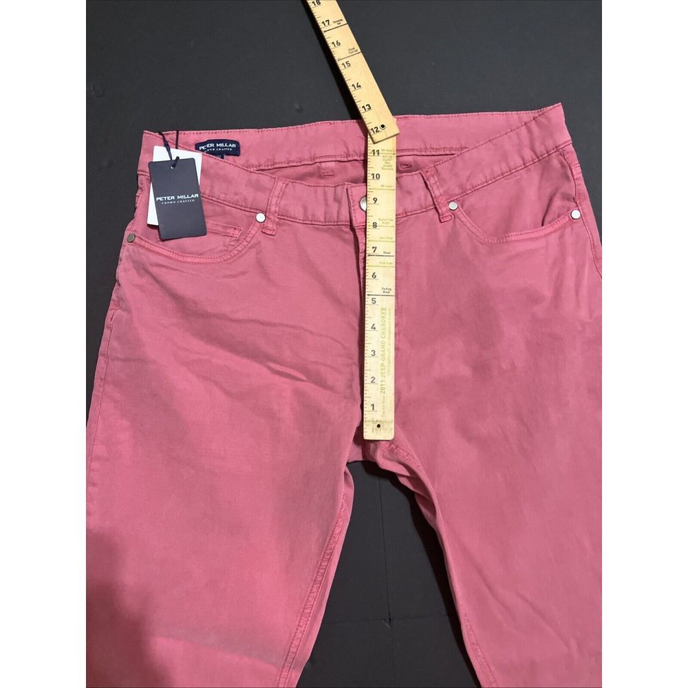Peter Millar Crown Crafted Five Pocket Chino Pant Red Pear Size 35x31 NEW $200 - Picture 5 of 11